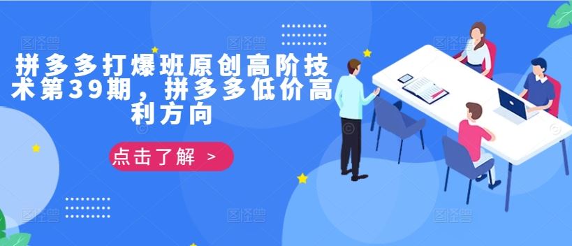 拼多多打爆班原创高阶技术第39期，拼多多低价高利方向-创客联盟资源网-本站致力于分享优质实用的互联网资源,创业项目,软件工具