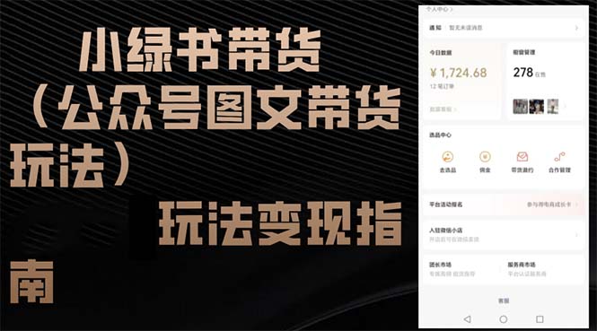 （12902期）小绿书带货（公众号图文带货玩法）玩法变现指南-创客联盟资源网-本站致力于分享优质实用的互联网资源,创业项目,软件工具