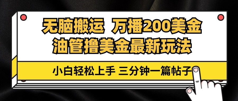 （13050期）油管无脑搬运撸美金玩法教学，万播200刀，三分钟一篇帖子，小白轻松上手-创客联盟资源网-本站致力于分享优质实用的互联网资源,创业项目,软件工具
