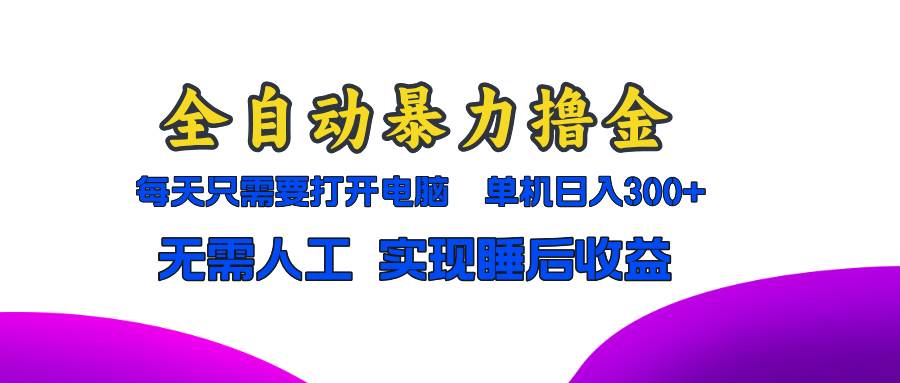（13186期）全自动暴力撸金，只需要打开电脑，单机日入300+无需人工，实现睡后收益-创客联盟资源网-本站致力于分享优质实用的互联网资源,创业项目,软件工具