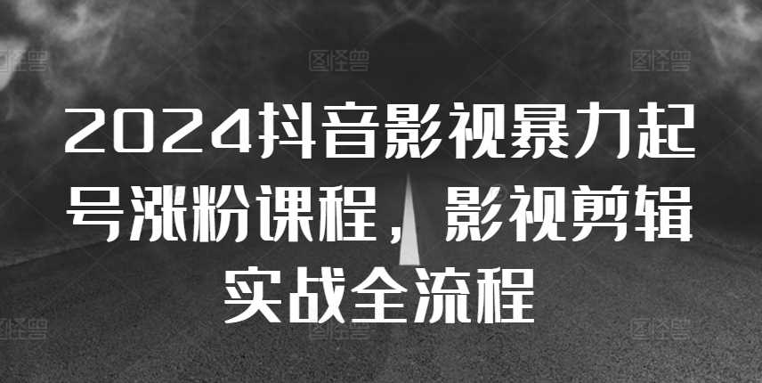 2024抖音影视暴力起号涨粉课程，影视剪辑搬运实战全流程-创客联盟资源网-本站致力于分享优质实用的互联网资源,创业项目,软件工具