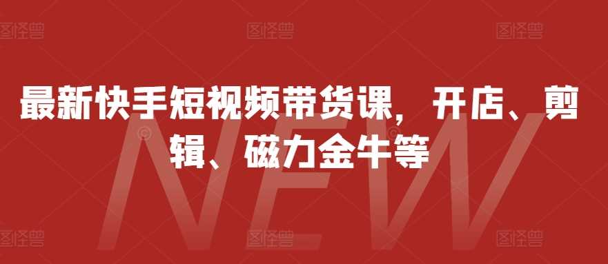 最新快手短视频带货课，开店、剪辑、磁力金牛等-创客联盟资源网-本站致力于分享优质实用的互联网资源,创业项目,软件工具