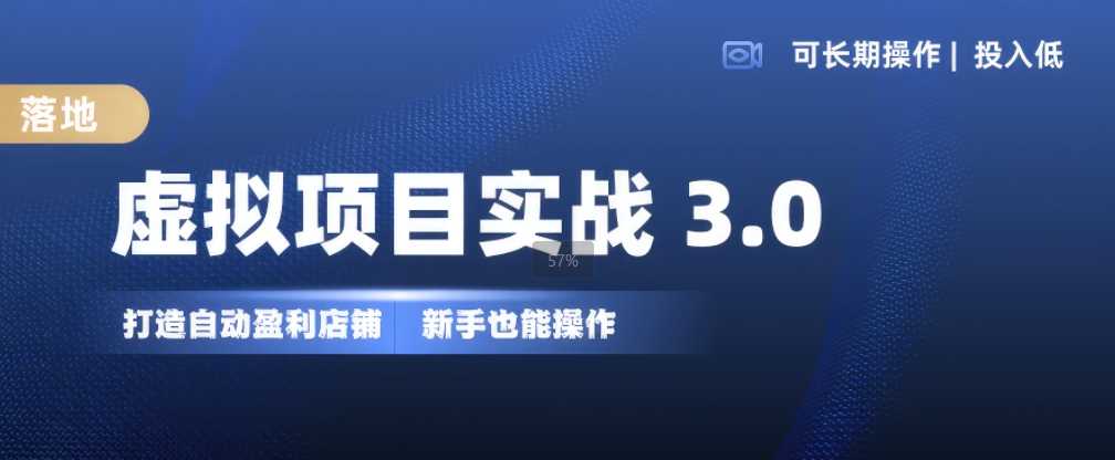 虚拟项目实战3.0，打造自动盈利店铺，可长期操作投入低，新手也能操作-创客联盟资源网-本站致力于分享优质实用的互联网资源,创业项目,软件工具