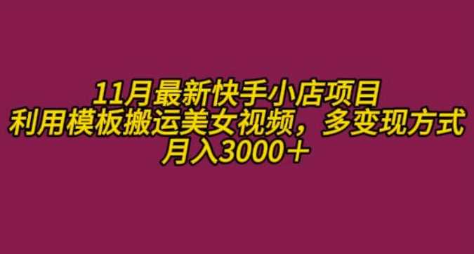 11月K总部落快手小店情趣男粉项目，利用模板搬运美女视频，多变现方式月入3000+-创客联盟资源网-本站致力于分享优质实用的互联网资源,创业项目,软件工具