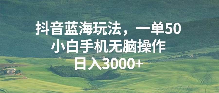 （13353期）抖音蓝海玩法，一单50，小白手机无脑操作，日入3000+-创客联盟资源网-本站致力于分享优质实用的互联网资源,创业项目,软件工具