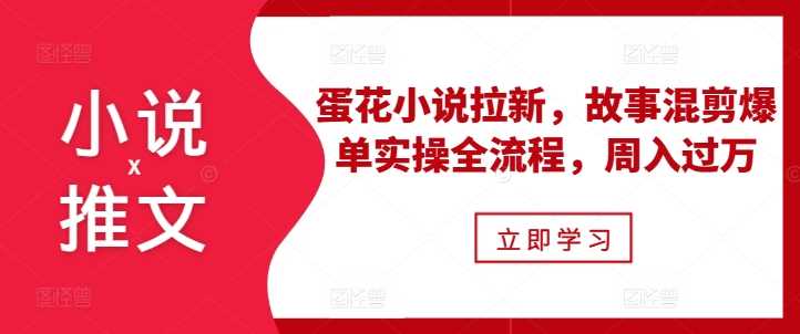 小说推文之蛋花小说拉新，故事混剪爆单实操全流程，周入过万-创客联盟资源网-本站致力于分享优质实用的互联网资源,创业项目,软件工具