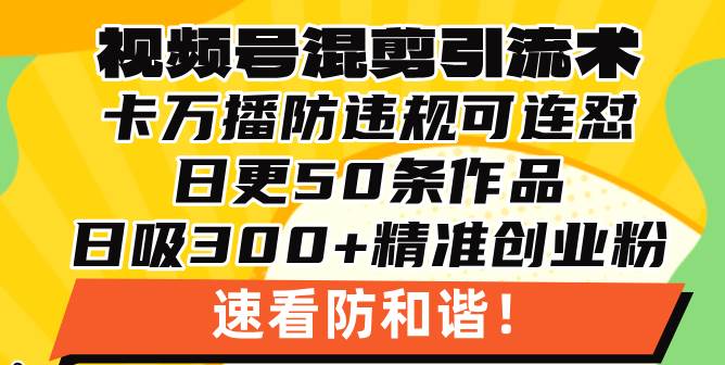 （13400期）视频号混剪引流技术，500万播放引流17000创业粉，操作简单当天学会-创客联盟资源网-本站致力于分享优质实用的互联网资源,创业项目,软件工具