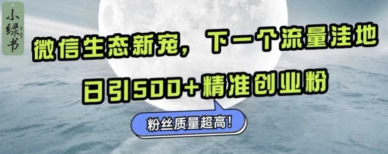 微信生态新宠小绿书：下一个流量洼地，日引500+精准创业粉，粉丝质量超高-创客联盟资源网-本站致力于分享优质实用的互联网资源,创业项目,软件工具