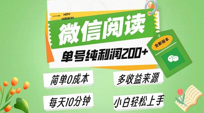 （13425期）最新微信阅读6.0，每日5分钟，单号利润200+，可批量放大操作，简单0成本-创客联盟资源网-本站致力于分享优质实用的互联网资源,创业项目,软件工具