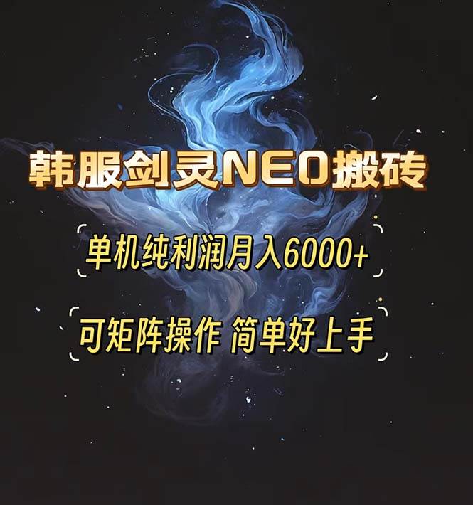 （13435期）韩服剑灵NEO搬砖攻略，单机纯利润月入6000+ 可矩阵操作，简单好上手。-创客联盟资源网-本站致力于分享优质实用的互联网资源,创业项目,软件工具