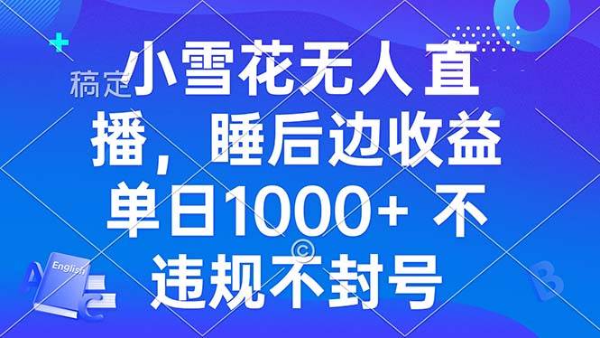 （13491期）小雪花无人直播 睡后收益单日1000+ 零粉丝新号开播 不违规 看完就会-创客联盟资源网-本站致力于分享优质实用的互联网资源,创业项目,软件工具