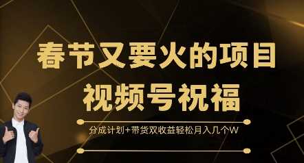春节又要火的项目视频号祝福，分成计划+带货双收益，轻松月入几个W【揭秘】-创客联盟资源网-本站致力于分享优质实用的互联网资源,创业项目,软件工具
