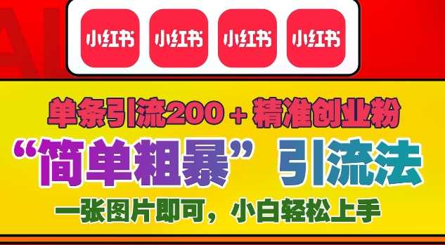 12月底小红书”简单粗暴“引流法，单条引流200+精准创业粉-创客联盟资源网-本站致力于分享优质实用的互联网资源,创业项目,软件工具