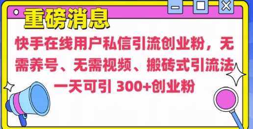 快手最新引流创业粉方法，无需养号、无需视频、搬砖式引流法【揭秘】-创客联盟资源网-本站致力于分享优质实用的互联网资源,创业项目,软件工具