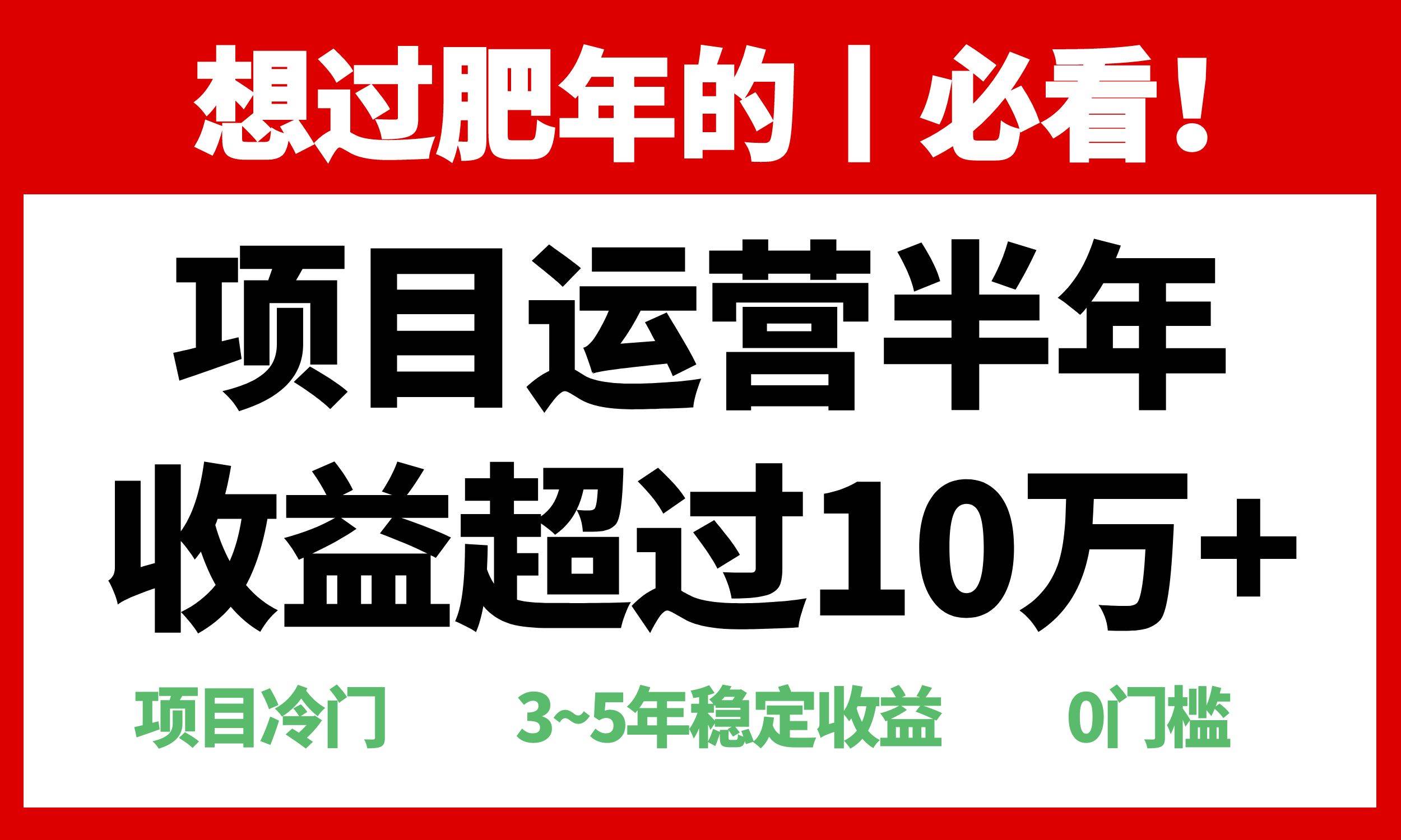 （13663期）年前过肥年的必看的超冷门项目，半年收益超过10万+，-创客联盟资源网-本站致力于分享优质实用的互联网资源,创业项目,软件工具