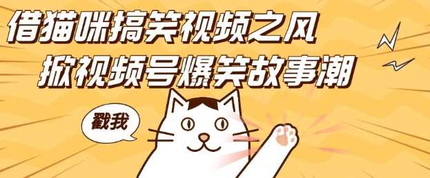 借猫咪搞笑视频之风，掀视频号爆笑故事潮，轻松日入四位数，无门槛快速入门!-创客联盟资源网-本站致力于分享优质实用的互联网资源,创业项目,软件工具