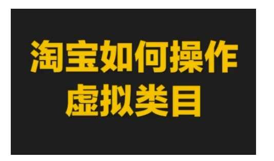 淘宝如何操作虚拟类目，淘宝虚拟类目玩法实操教程-创客联盟资源网-本站致力于分享优质实用的互联网资源,创业项目,软件工具