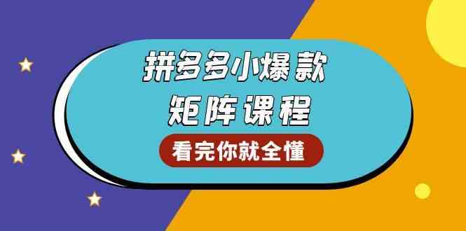拼多多爆款矩阵课程：教你测出店铺爆款，优化销量，提升GMV，打造爆款群-创客联盟资源网-本站致力于分享优质实用的互联网资源,创业项目,软件工具