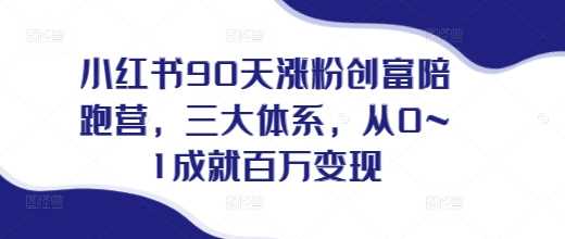 小红书90天涨粉创富陪跑营，​三大体系，从0~1成就百万变现，做小红书的最后一站-创客联盟资源网-本站致力于分享优质实用的互联网资源,创业项目,软件工具