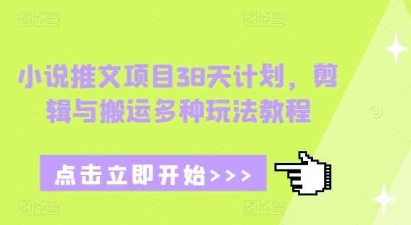 小说推文项目38天计划，剪辑与搬运多种玩法教程-创客联盟资源网-本站致力于分享优质实用的互联网资源,创业项目,软件工具