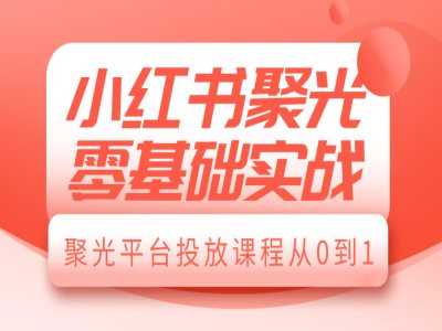 小红书聚光零基础实战，聚光平台投放课程从0到1-创客联盟资源网-本站致力于分享优质实用的互联网资源,创业项目,软件工具