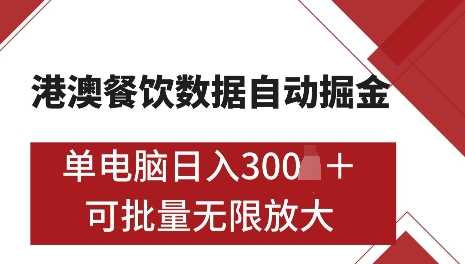 港澳数据全自动掘金，单电脑日入5张，可矩阵批量无限操作【揭秘】-创客联盟资源网-本站致力于分享优质实用的互联网资源,创业项目,软件工具