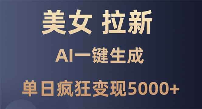 （13866期）美女暴力拉新，通过AI一键生成，单日疯狂变现5000+，纯小白一学就会！-创客联盟资源网-本站致力于分享优质实用的互联网资源,创业项目,软件工具
