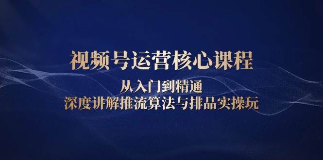 视频号运营核心课程，从入门到精通，深度讲解推流算法与排品实操玩-创客联盟资源网-本站致力于分享优质实用的互联网资源,创业项目,软件工具