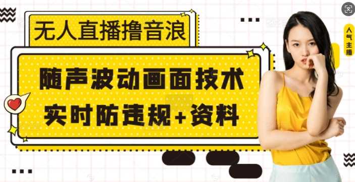 无人直播撸音浪+随声波动画面技术+实时防违规+资料【揭秘】-创客联盟资源网-本站致力于分享优质实用的互联网资源,创业项目,软件工具