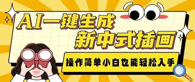 AI一键生成新中式插画， 操作简单，小白也能轻松入手-创客联盟资源网-本站致力于分享优质实用的互联网资源,创业项目,软件工具