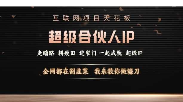 互联网项目天花板，超级合伙人IP，全网都在割韭菜，我来教你做镰刀【仅揭秘】-创客联盟资源网-本站致力于分享优质实用的互联网资源,创业项目,软件工具